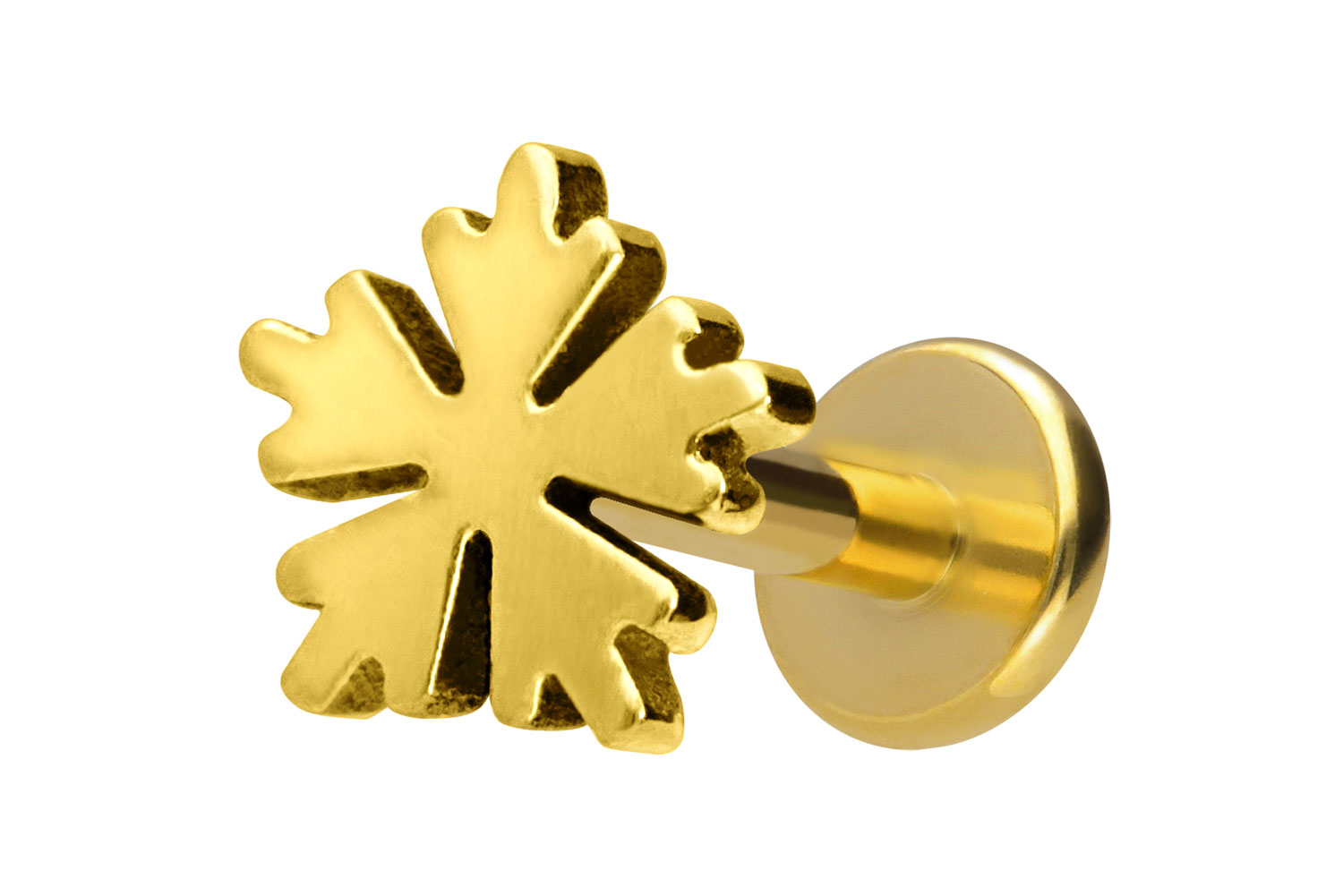 Titan Labret Piercing mit Innengewinde SCHNEEFLOCKE